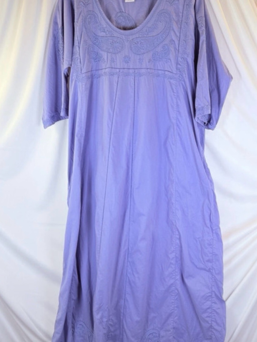 Soft Surroundings Periwinkle Embroidered Maxi Dress